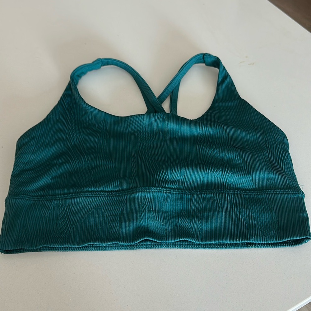 lululemon athletica Teal Green Ribbed Strappy Sports Bra